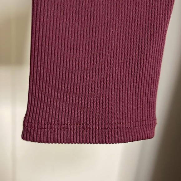 WHBM® FORME Rib Long Sleeve Cutout Dress Size Medium Burgundy - Picture 4 of 10